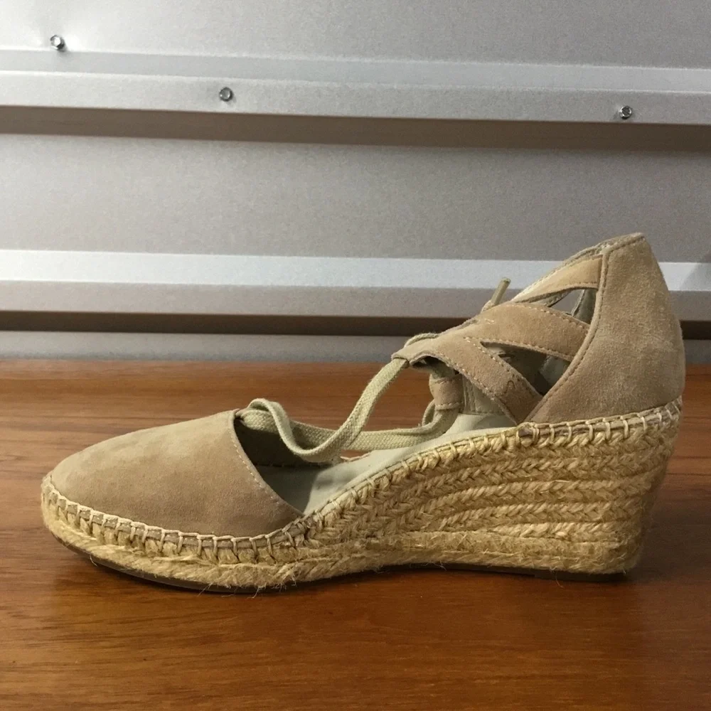 Abeo Women Dee Tan Suede Lace Up Fisherman Bio System Espadrilles Sandal Size 7